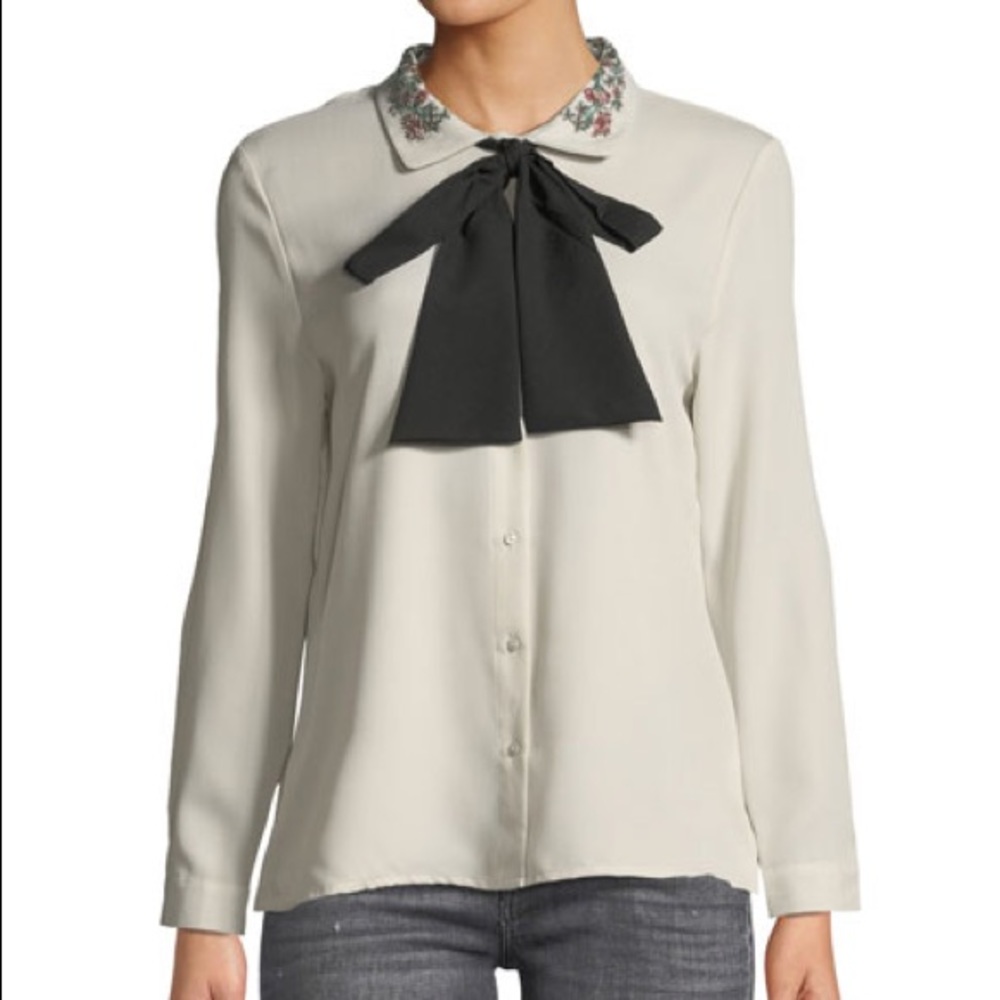 Haute Rogue embellished collared blouse
